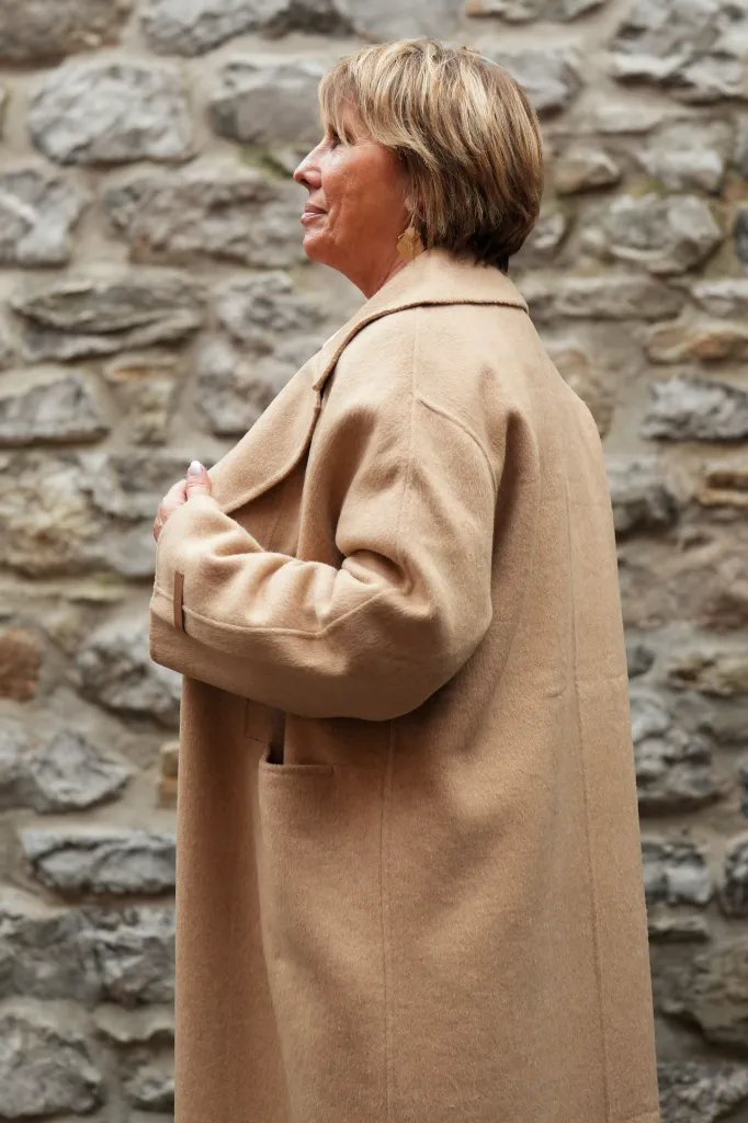 Manteau extra-long en laine mélangée et à la coupe oversize - YAYA - Cornstalk Brown Melange (vue 25)