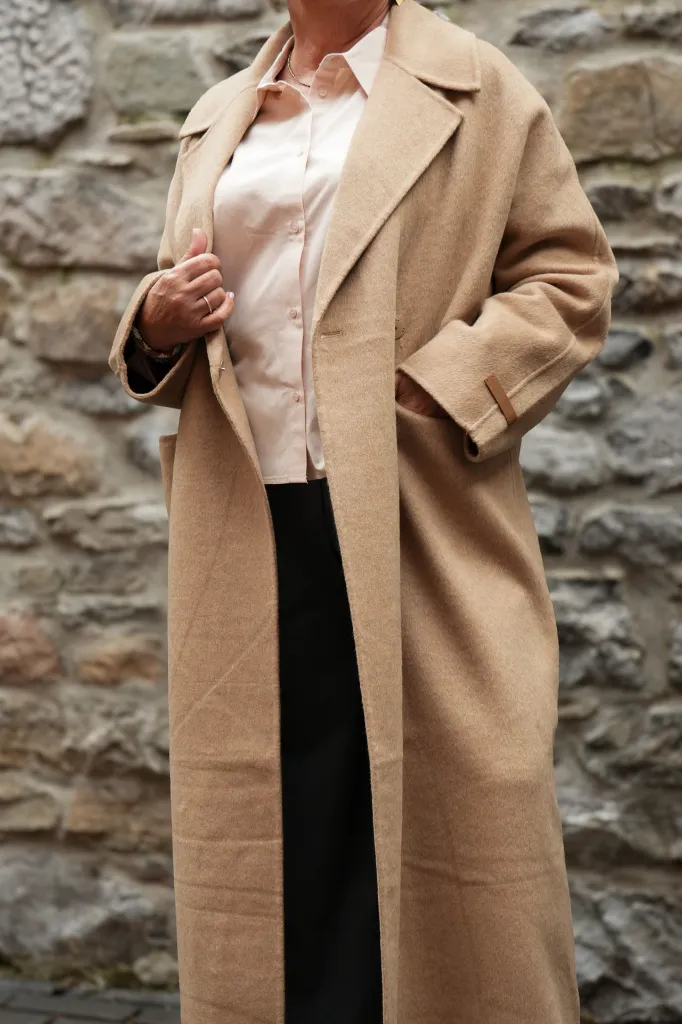 Manteau extra-long en laine mélangée et à la coupe oversize - YAYA - Cornstalk Brown Melange (vue 26)