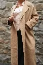 Manteau extra-long en laine mélangée et à la coupe oversize - YAYA - Cornstalk Brown Melange (vue 26)
