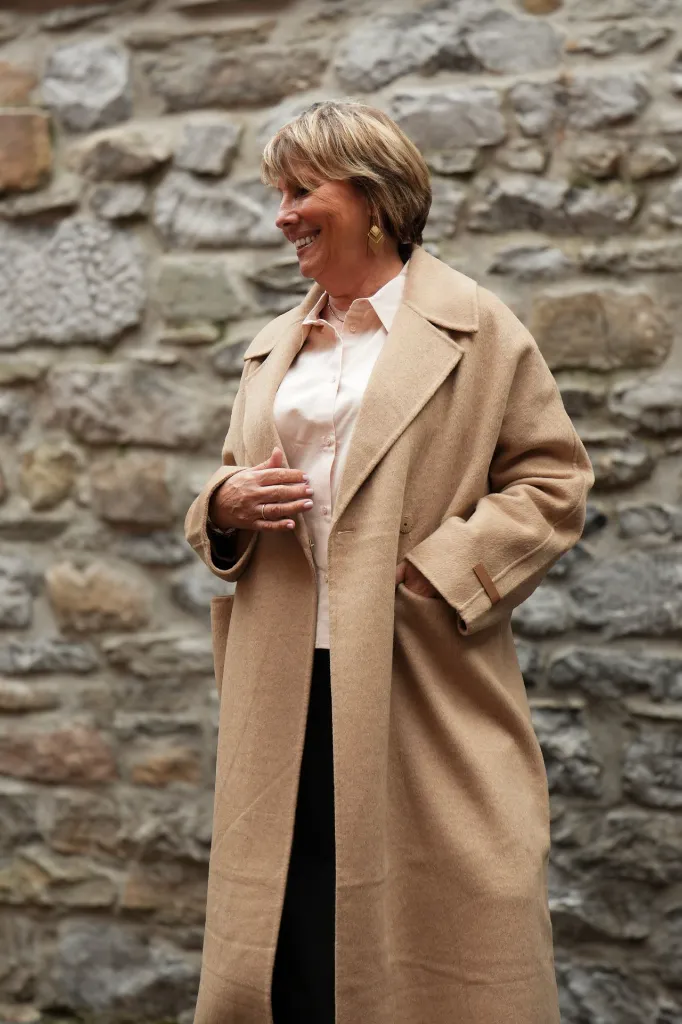 Manteau extra-long en laine mélangée et à la coupe oversize - YAYA - Cornstalk Brown Melange (vue 28)