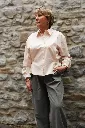 Pantalon en tissu à jambes larges et fermeture asymétrique - YAYA - Anthracite Melange (vue 7)