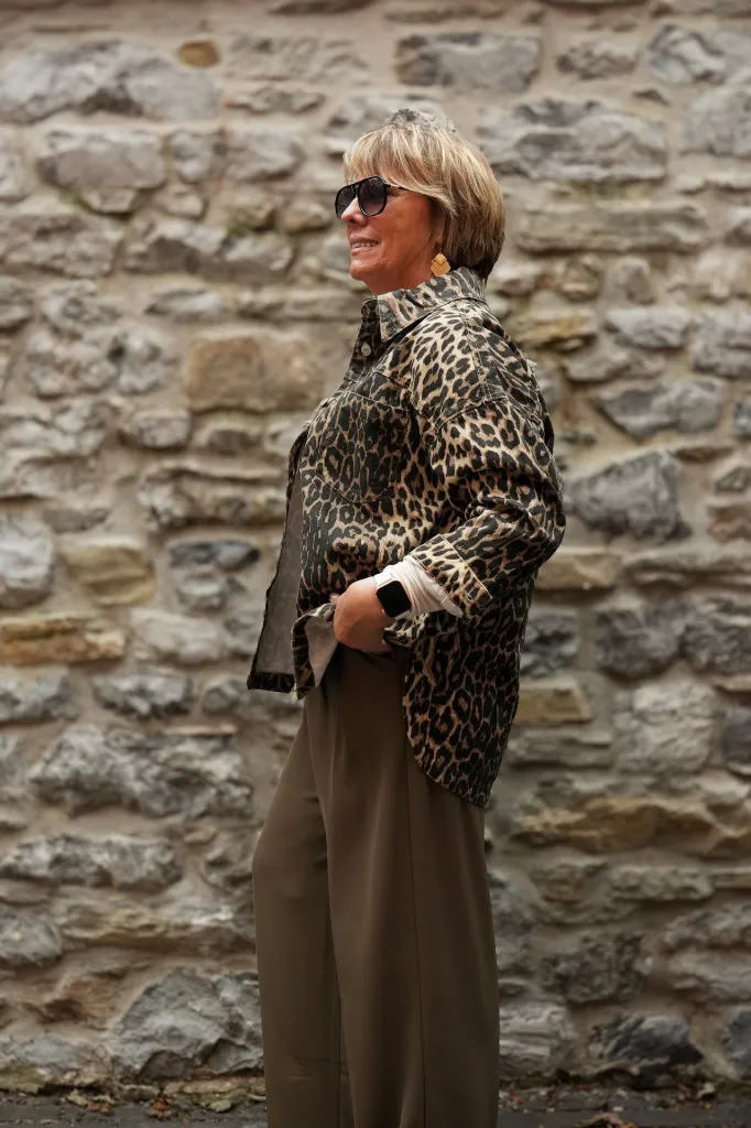 Surchemise en jeans oversized - Max - Léopard camel (vue 3)