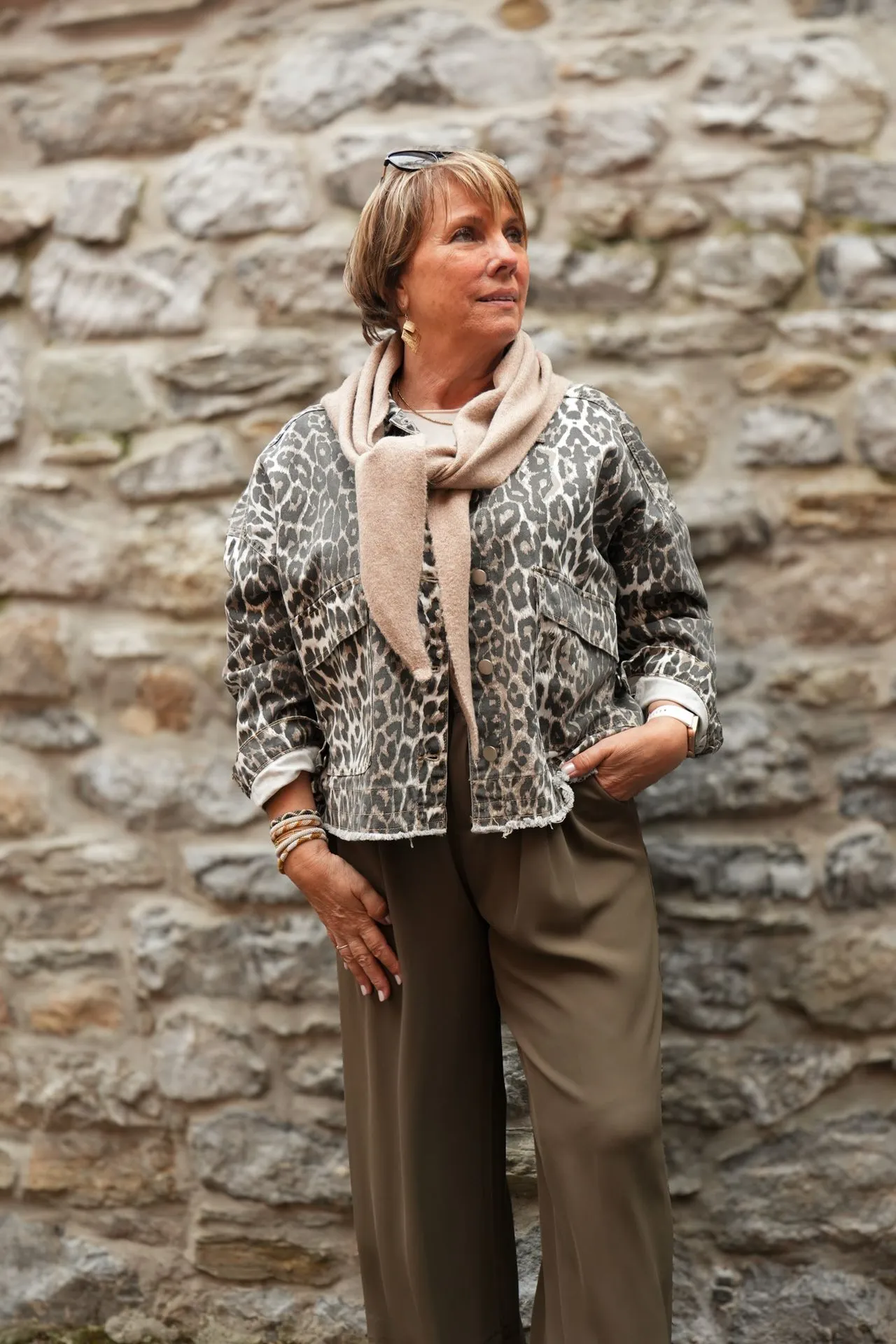 Foulard - Uni - Taupe (vue 5)