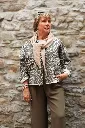 Veste en jeans oversized - Zoé - léopard beige (vue 2)