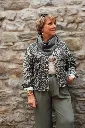 Veste en jeans oversized - Zoé - léopard gris (vue 14)