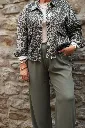 Veste en jeans oversized - Zoé - léopard gris (vue 6)