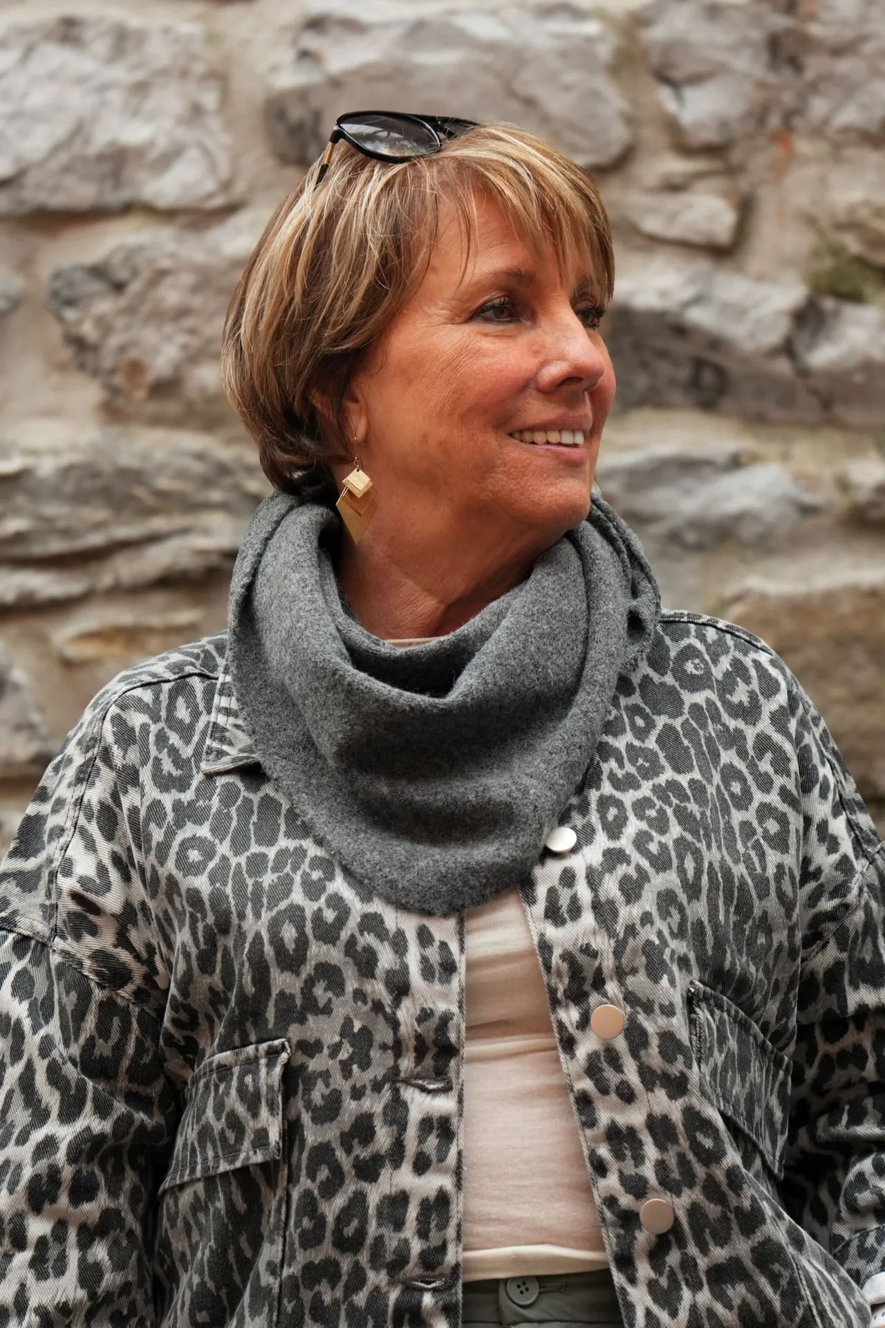 Foulard - Uni - Gris fonce (vue 4)