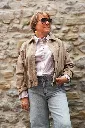 Chemise oversize rayée - Rayures - taupe (vue 6)