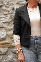 Veste courte col officier - Noir (vue 4)