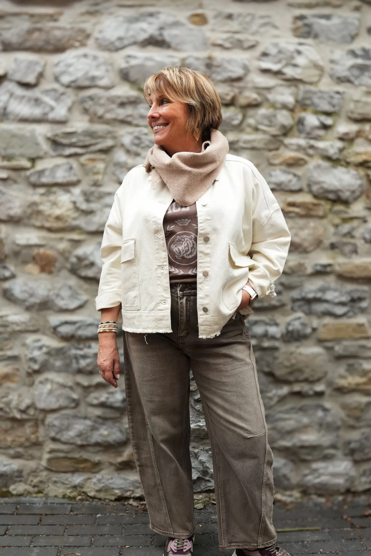 Jeans barrel - taupe délavé (vue 8)