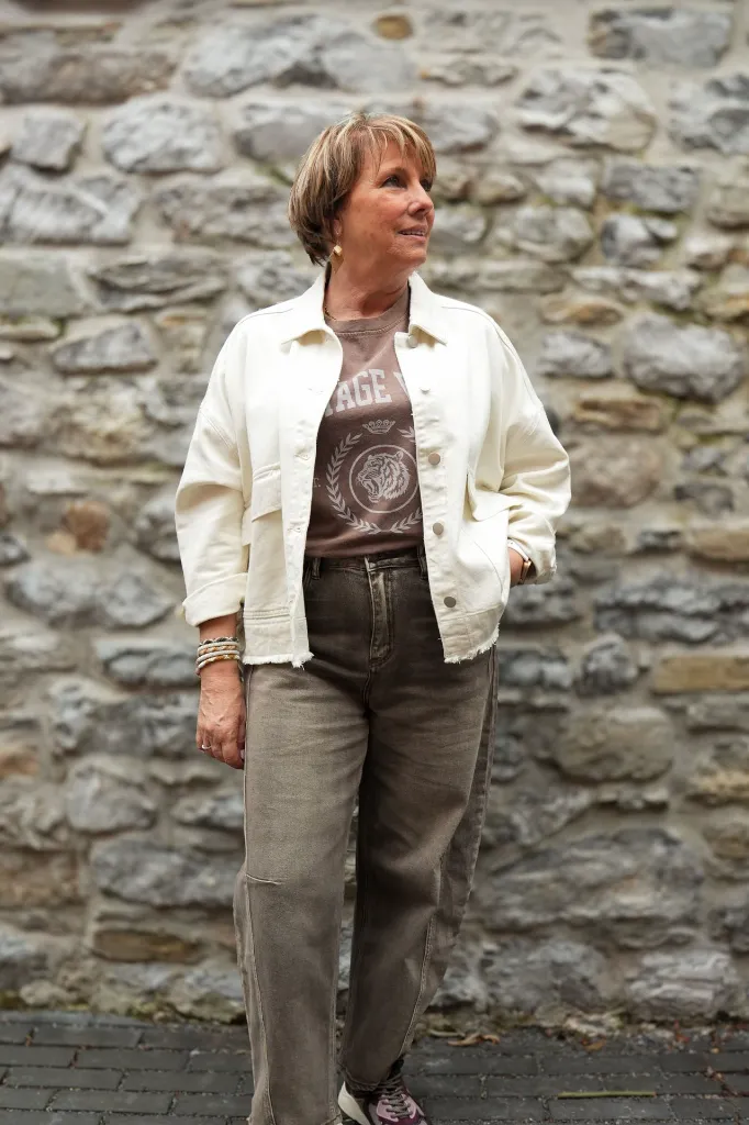T-shirt oversize imprimé Vintage Vibes - Marron
