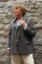 Blouse rayée col à volants - Rayé taupe (vue 5)
