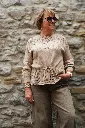 Pull ajouré à cordon - Taupe (vue 3)