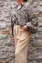 Blouson zippé manches ballon - Beige (vue 3)