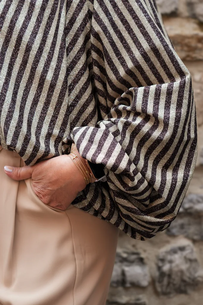 Blouson zippé manches ballon - Beige (vue 4)
