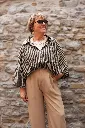Blouson zippé manches ballon - Beige (vue 7)