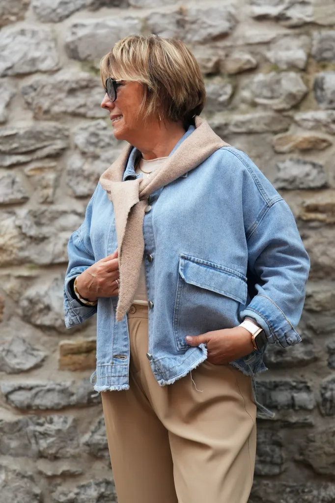 Veste en jeans oversized - Zoé - bleu jeans (vue 4)