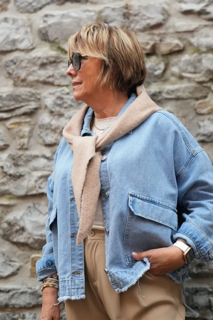 Veste en jeans oversized - Zoé - bleu jeans (vue 6)