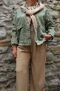 Veste en jeans oversized - Zoé - kaki (vue 2)