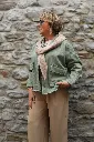 Veste en jeans oversized - Zoé - kaki (vue 3)