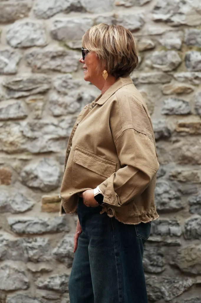 Veste en jeans oversized - Zoé - taupe