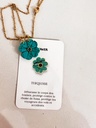 Collier avec pendentif et pierres semi-précieuses - Le monde est stone - FLOWER - Turquoise — vue 2