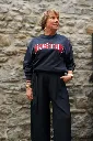 Pantalon de tailleur à nouer avec élastique au dos - Tara - Marine (vue 6)