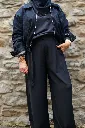 Pantalon de tailleur à nouer avec élastique au dos - Tara - Marine (vue 10)