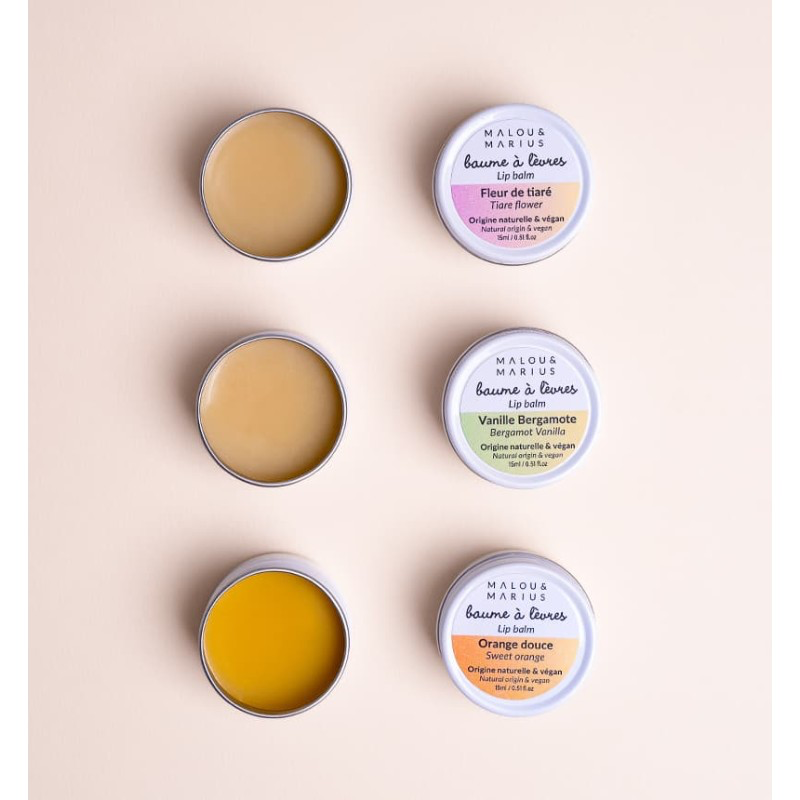 Baume à lèvres 100% naturel - Malou & Marius - Senteur Fleurs de tiaré — vue 2