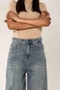 Jeans wide leg taille haute délavé - Vintage blue (7)