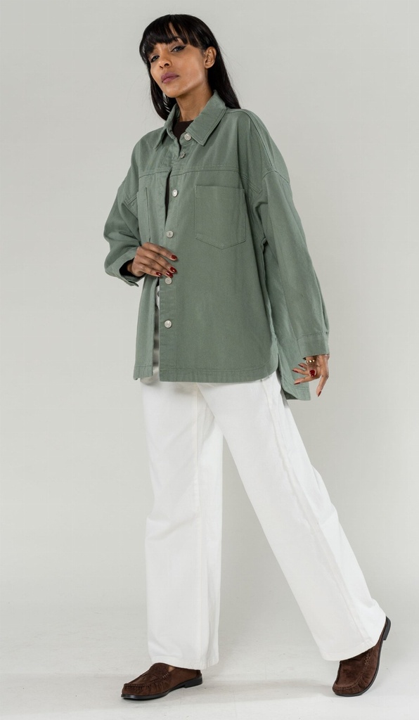 Surchemise en jeans oversized - Max - Kaki (2)