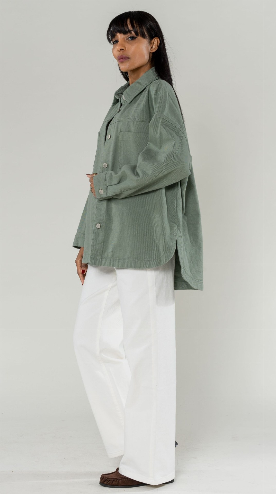 Surchemise en jeans oversized - Max - Kaki (3)