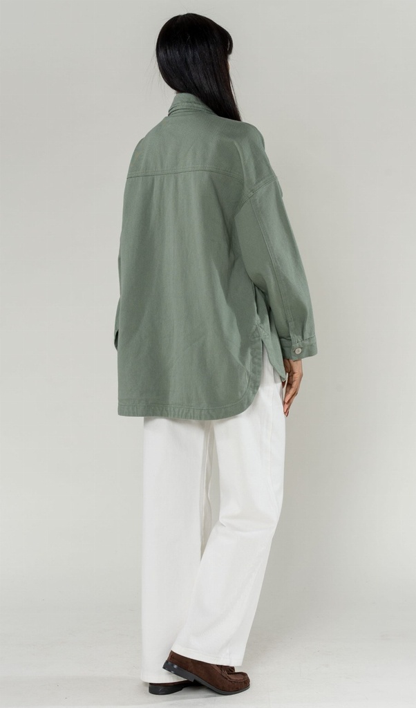 Surchemise en jeans oversized - Max - Kaki (4)