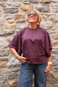 T-shirt en coton manches drapées - Acai (vue 6)