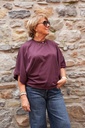 T-shirt en coton manches drapées - Acai (vue 7)