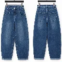 Jeans ballon empiècement V - Vera - Bleu (vue 2)