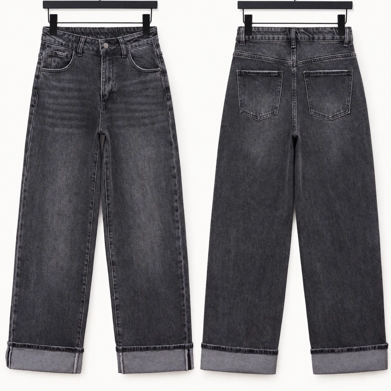 Jeans dad fit à revers - Gloria - Gris anthracite (vue 2)