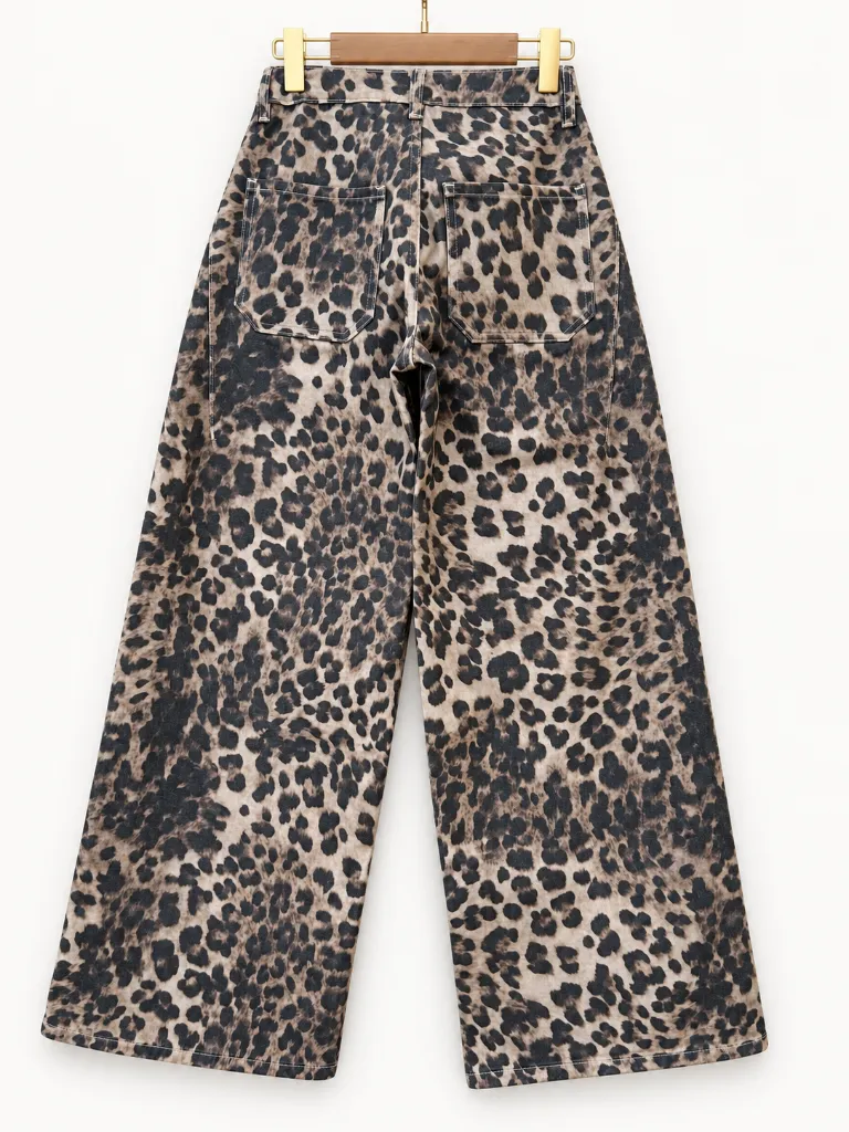 Jeans wide leg imprimé - Leopard