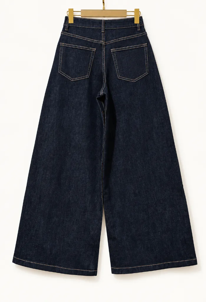 Jeans extra wide leg taille haute - bleu brut (vue 2)