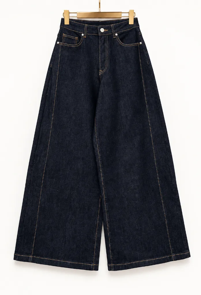 Jeans extra wide leg taille haute - bleu brut (vue 3)