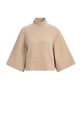 Pull à larges manches, col montant - YAYA - Dark Beige Melange (2)
