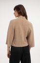 Pull à larges manches, col montant - YAYA - Dark Beige Melange (4)