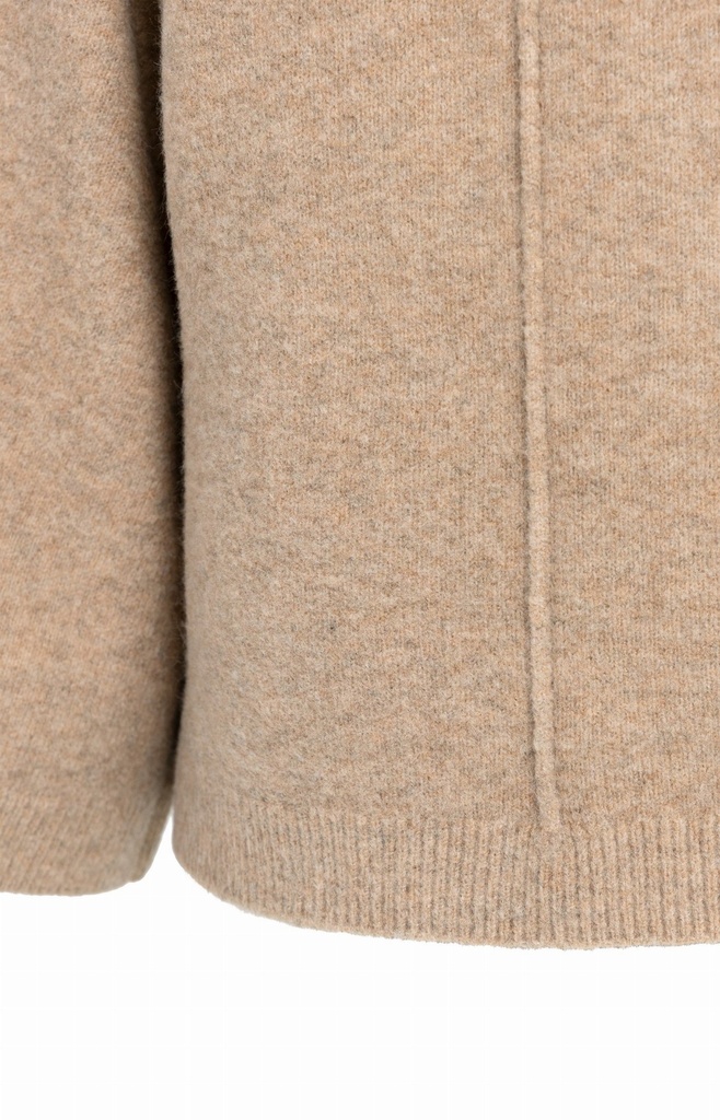 Pull à larges manches, col montant - YAYA - Dark Beige Melange (10)