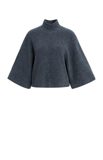 Pull à larges manches, col montant - YAYA - Dark Anthracite Melange