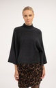 Pull à larges manches, col montant - YAYA - Dark Anthracite Melange (3)