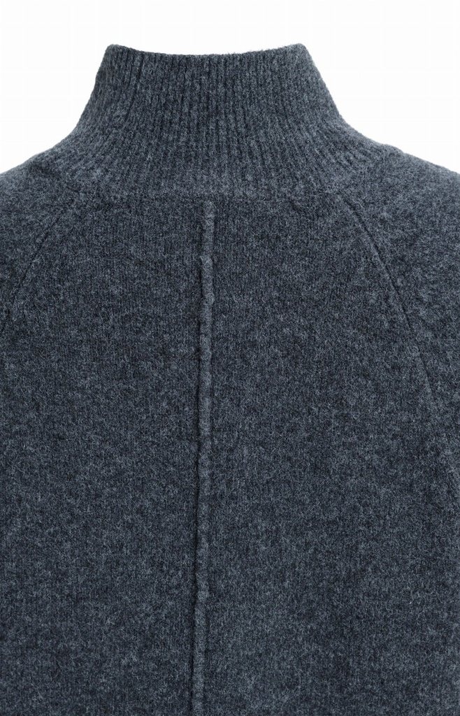 Pull à larges manches, col montant - YAYA - Dark Anthracite Melange (9)