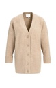 Cardigan oversize en maille côtelée - YAYA - Dark Beige Melange (2)