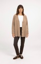 Cardigan oversize en maille côtelée - YAYA - Dark Beige Melange (7)