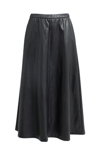 Jupe midi simili cuir à poches - YAYA - Hole Black