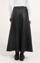 Jupe midi simili cuir à poches - YAYA - Hole Black (4)